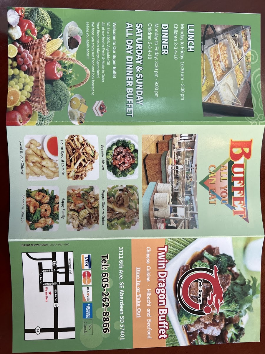 Twin Dragon Buffet Menu - Image 1